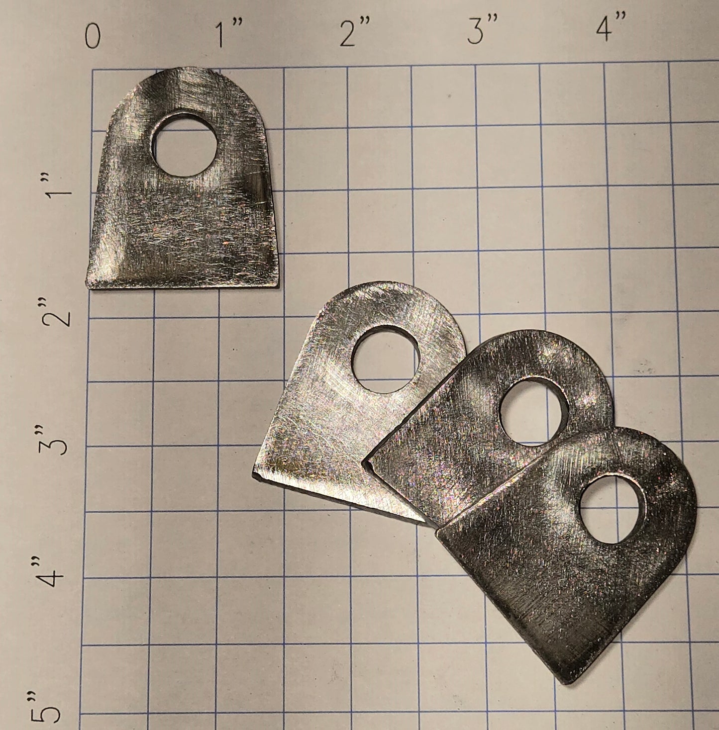 Flat Tabs, 1/2" hole, Set of 4