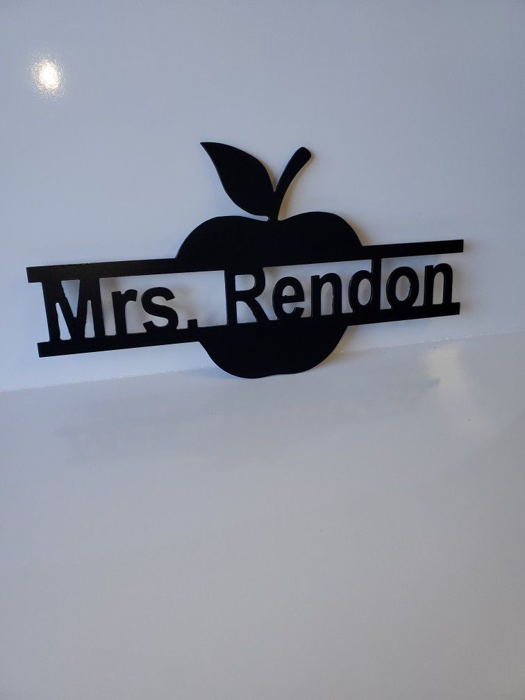 Teacher Apple Sign