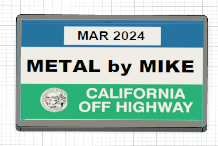 California OHV Green Sticker Mount Plate